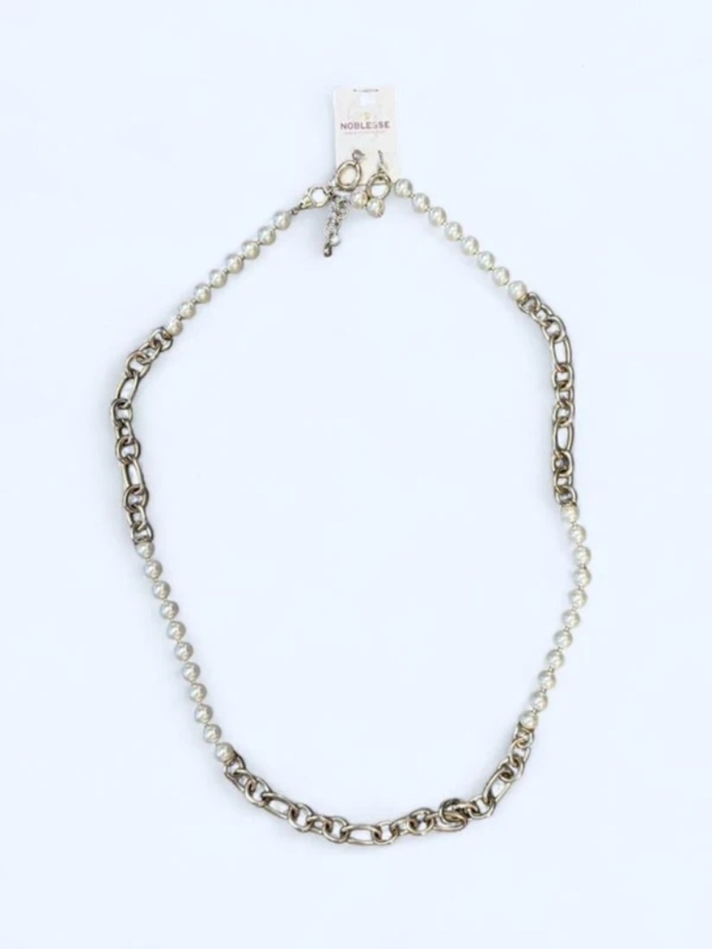 Vintage Noblesse pearl necklace and earrings set NWT